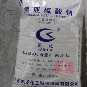焦亞硫酸鈉，Na2S2O5，食用焦亞硫酸